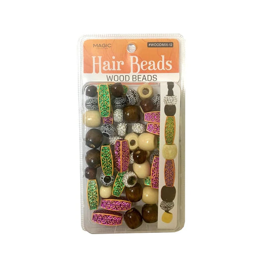 Magic Collection Hair Wood Beads Mix
