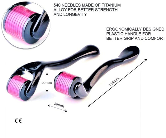 Derma Roller 540 Titanium Micro Needle Roller Face Skin Hair Growth Cellulite