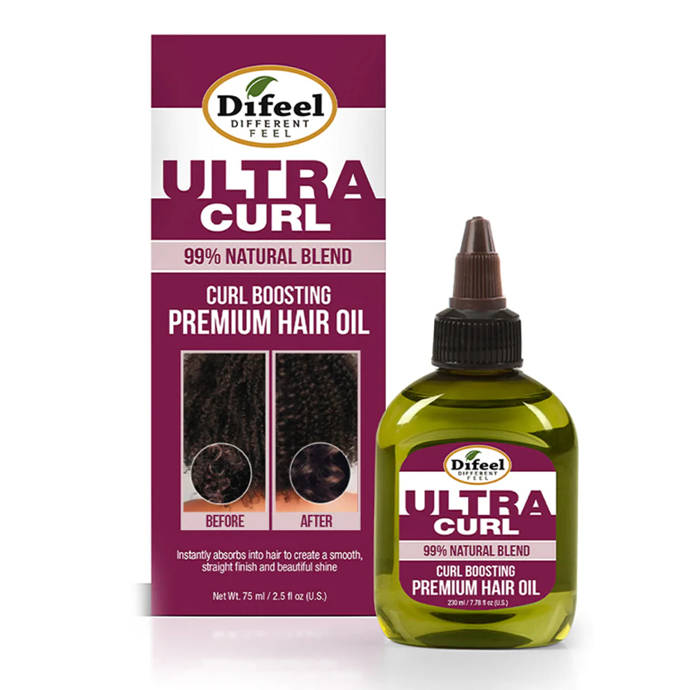 Difeel 99% Natural Ultra Curl Premium Hair Oil - Curl Boosting Hair Oil 2.5 Oz