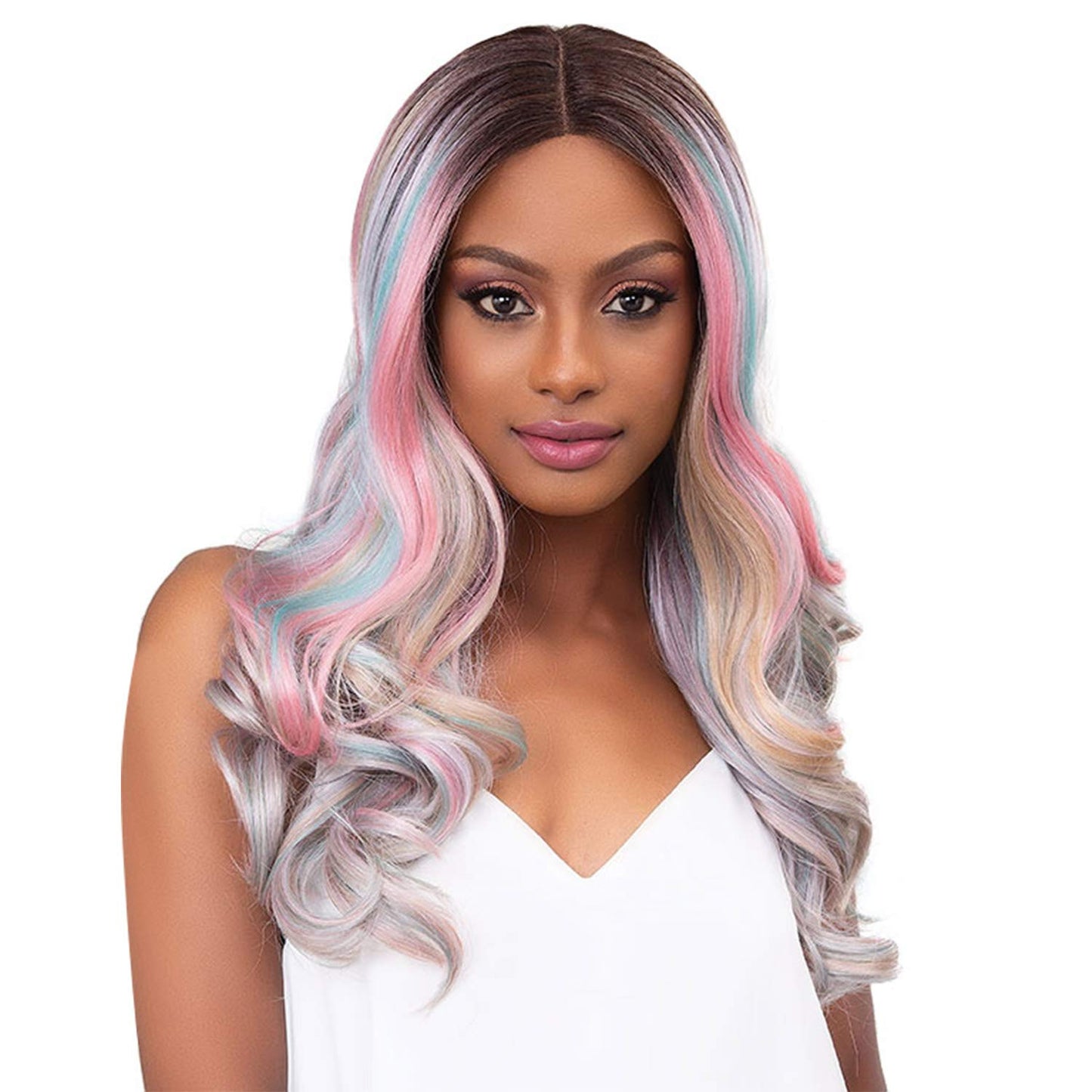 Janet Collection Human Hair Blend Color Me 6 inch Deep Center Part  Lace Front Wig - LOVELY