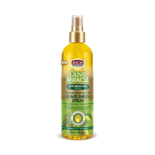 African Pride Olive Miracle Braid Sheen Spray - 12oz / 355ml