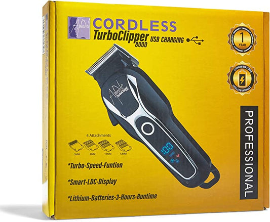 Professioanl Cordless Turbo Hair Clipper with USB charging