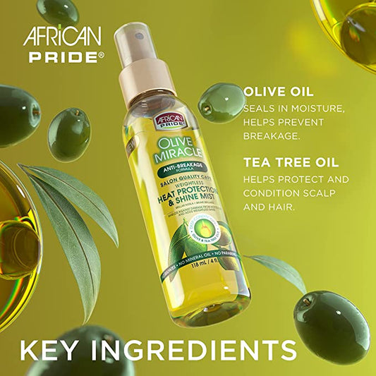 African Pride Olive Miracle Weightless Heat Protection & Shine 4 oz