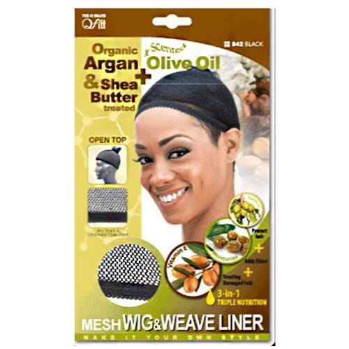 QFITT Organic Shea Butter & Olive Oil Treated Mesh Wig & Weave Liner - 842 Black