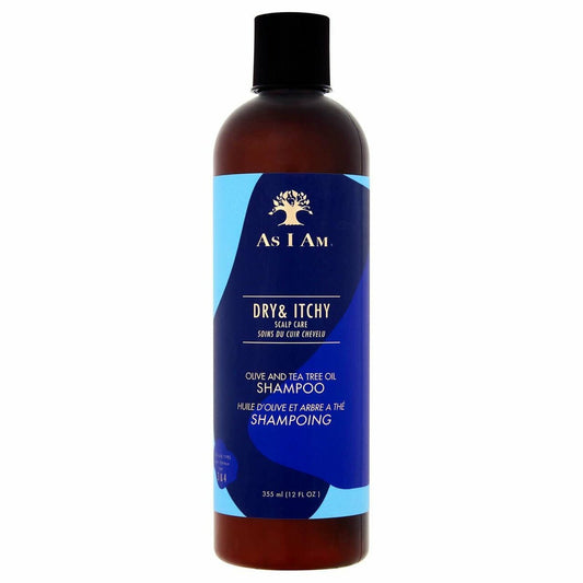 AS I AM Dry and Itchy Scalp Care Olive and Tea Tree Oil Shampoo - 355ml