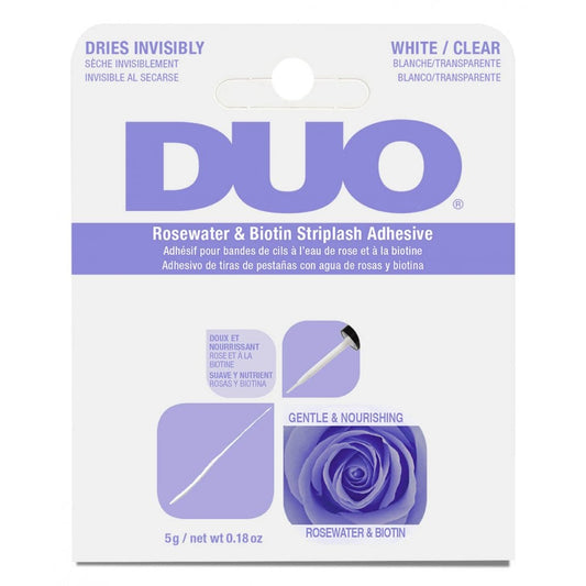 DUO Eyelash Glue Brush On Striplash Adhesive with Rosewater & Biotin Clear - 5g