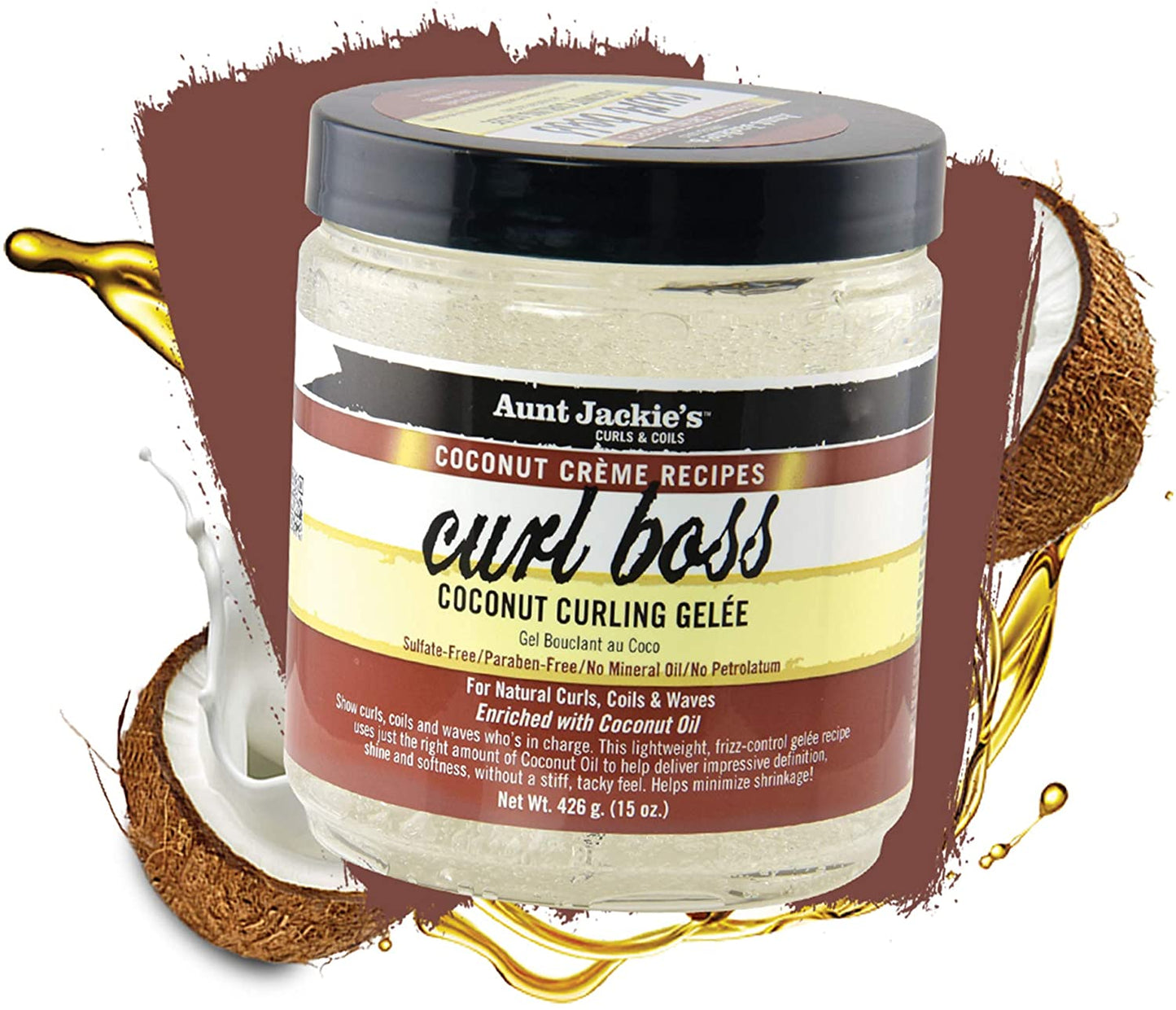 Aunt Jackie's Curls & Coils Coconut Creme Recipes Curl Boss Coconut Curling Gelée - 15 Oz