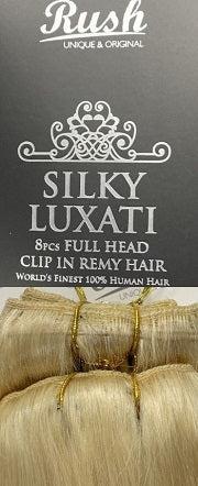 Rush Silky Luxati Clip in Hair Extensions 8 Pcs Full Head Set 14,18,22"