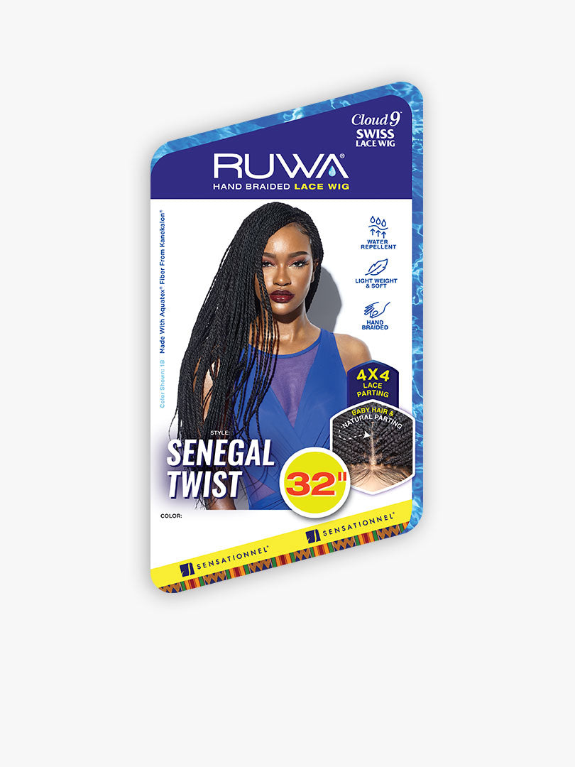 Sensationnel Cloud9 Ruwa 4x4 Swiss Braided Lace Front Wig - Senegal Twist 32 inches