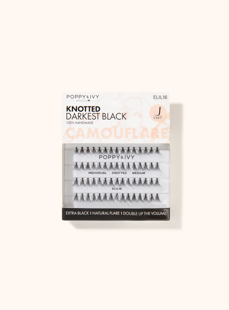Poppy & Ivy Camouflare Knotted J Curl Individual Lashes - Darkest Black
