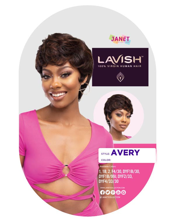 Janet Collection Lavish 100% Natural Virgin Remy Human Hair Wig - Avery