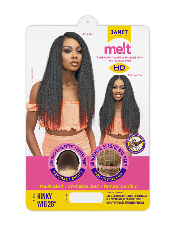 Janet Collection Melt Hd 13x6 Lace Premium Synthetic Hair Wig - Kinky 28"