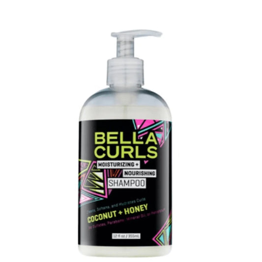 Bella Curls Moisturizing and Nourishing, Coconut and Honey Hair Shampoo - 12oz