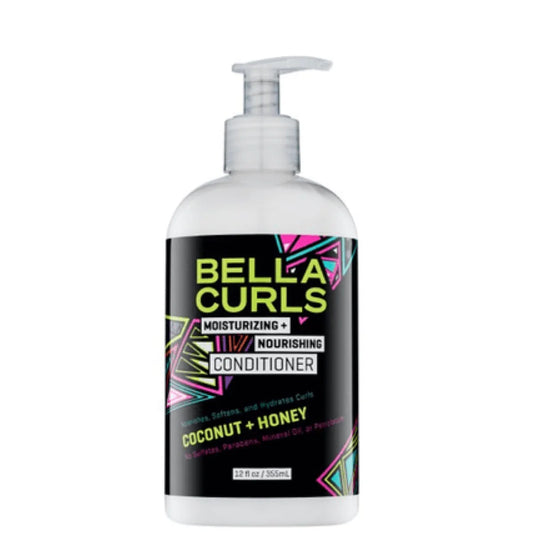 Bella Curls Moisturizing and Nourishing, Coconut and Honey Hair Conditioner - 12oz