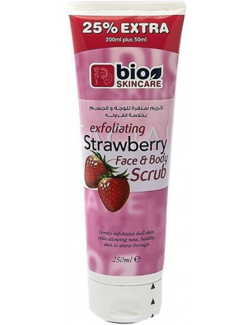 Bio Skincare Exfoliating Strawberry Face & Body Scrub - 250ml