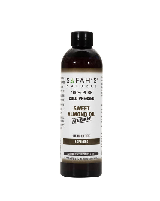 Safahs Natural 100% Pure Cold Pressed Sweet Almond Oil - 250ml