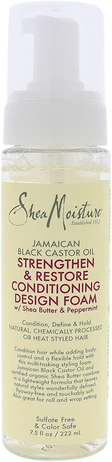 Shea Moisture Jamaican Black Castor Oil Strengthen and Restore Conditioning Design Foam (7.5 Oz)