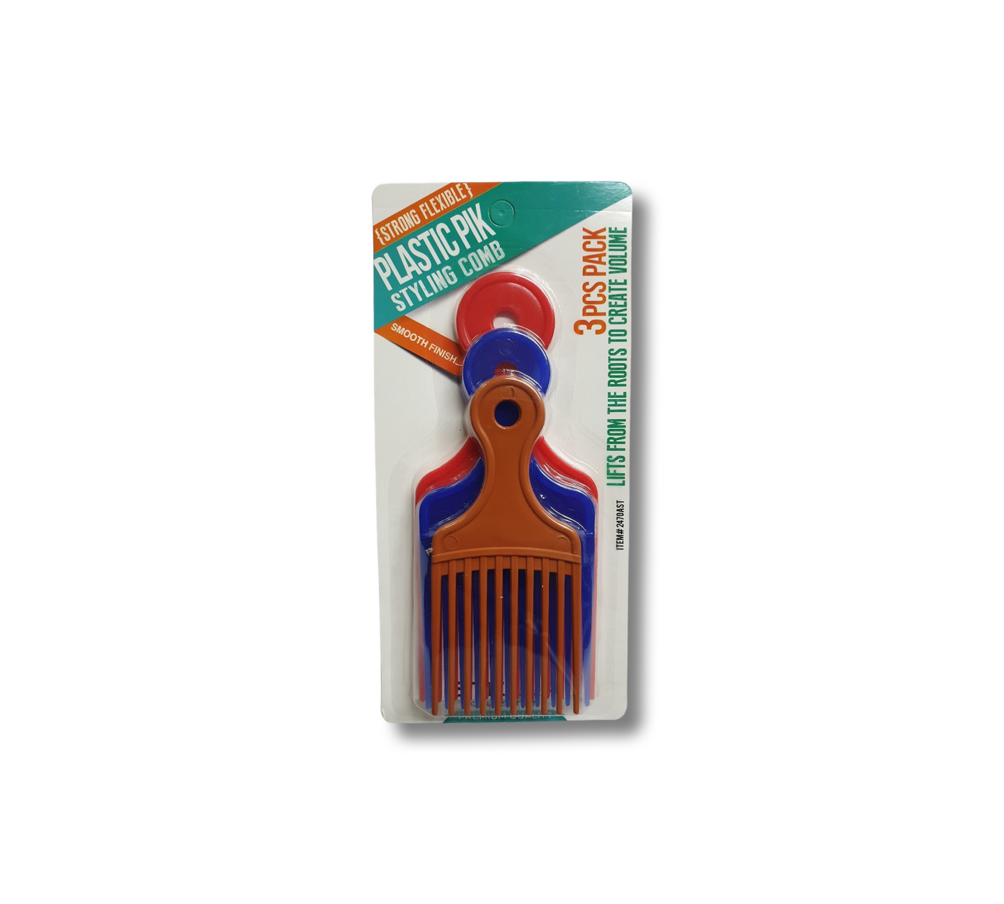 Stella Collection Plastic Pik Styling Comb (3 Pack) #2470Ast