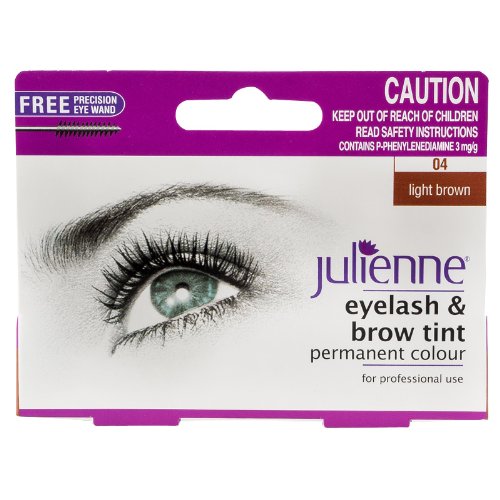 Julienne Eyelash & Brow Tint 04 Light Brown Permanent Eyebrows Colour Dye 15ml
