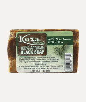 Kuza Black Soap With Shea Butter And Tea Tree 4oz