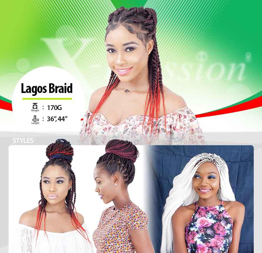 Xpression Lagos Braid 42", 46" & 170g