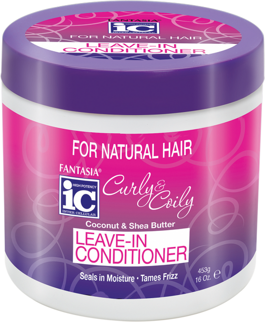 Fantasia IC Curly & Coily Coconut & Shea Butter Leave In Conditioner - 16 Oz 