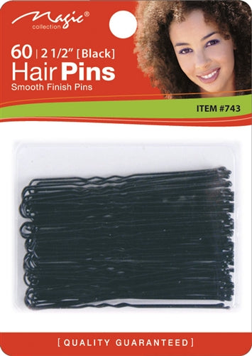 Magic Collection Hair Pin With Ball Tip 2 1/2" Black #743