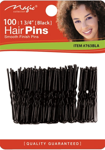 Magic Collection Hair Pin With Ball Tip Black 1 3/4" #763