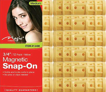 Snap On Magic Socket Magic Medium Magnetic Snap-On 12 Pack (Yellow) 124M | CC Hair & Beauty ...
