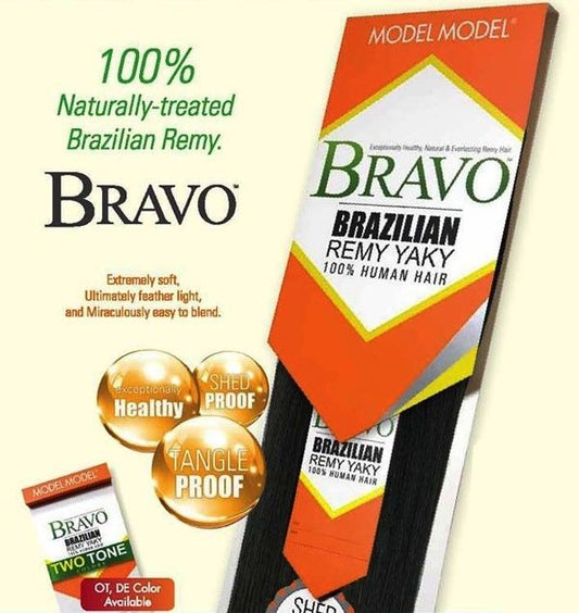 Model Model Bravo Brazilian Remy Yaky 100% Human Hair Weave Extension 10", 12" 14" & 18"