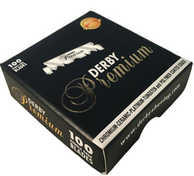 Derby Premium Black Single Edge Blades for Barbers - 100Blades