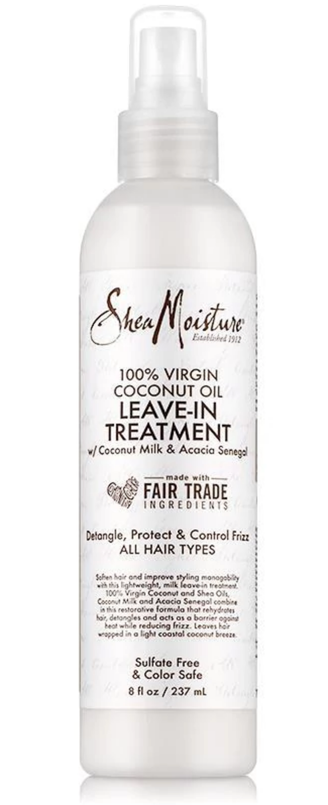 Shea Moisture 100% Extra Virgin Coconut Oil - Leave-In Treatment, 8 Oz
