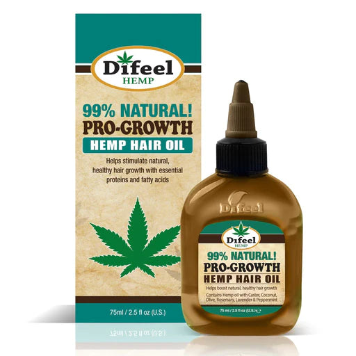 Difeel Hemp 99% Natural Hemp Hair Oil - Pro-Growth 2.5 oz.