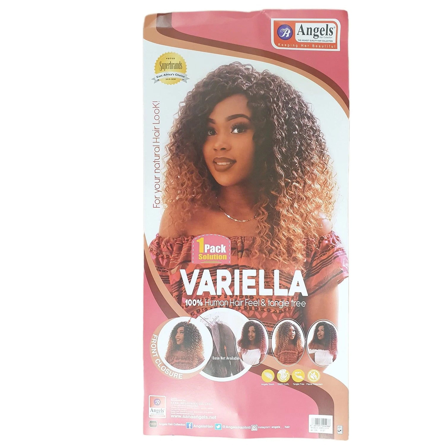 Angels Synthetic Hair Variella 1 Pack Closure Weave CC Hair
