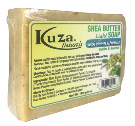 Kuza Naturals Shea Butter Light Soap with Neem & Henna 5 oz